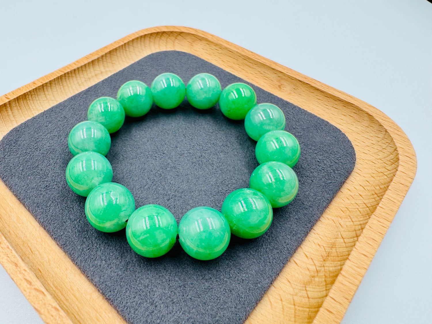 满绿翡翠手串 (13+)