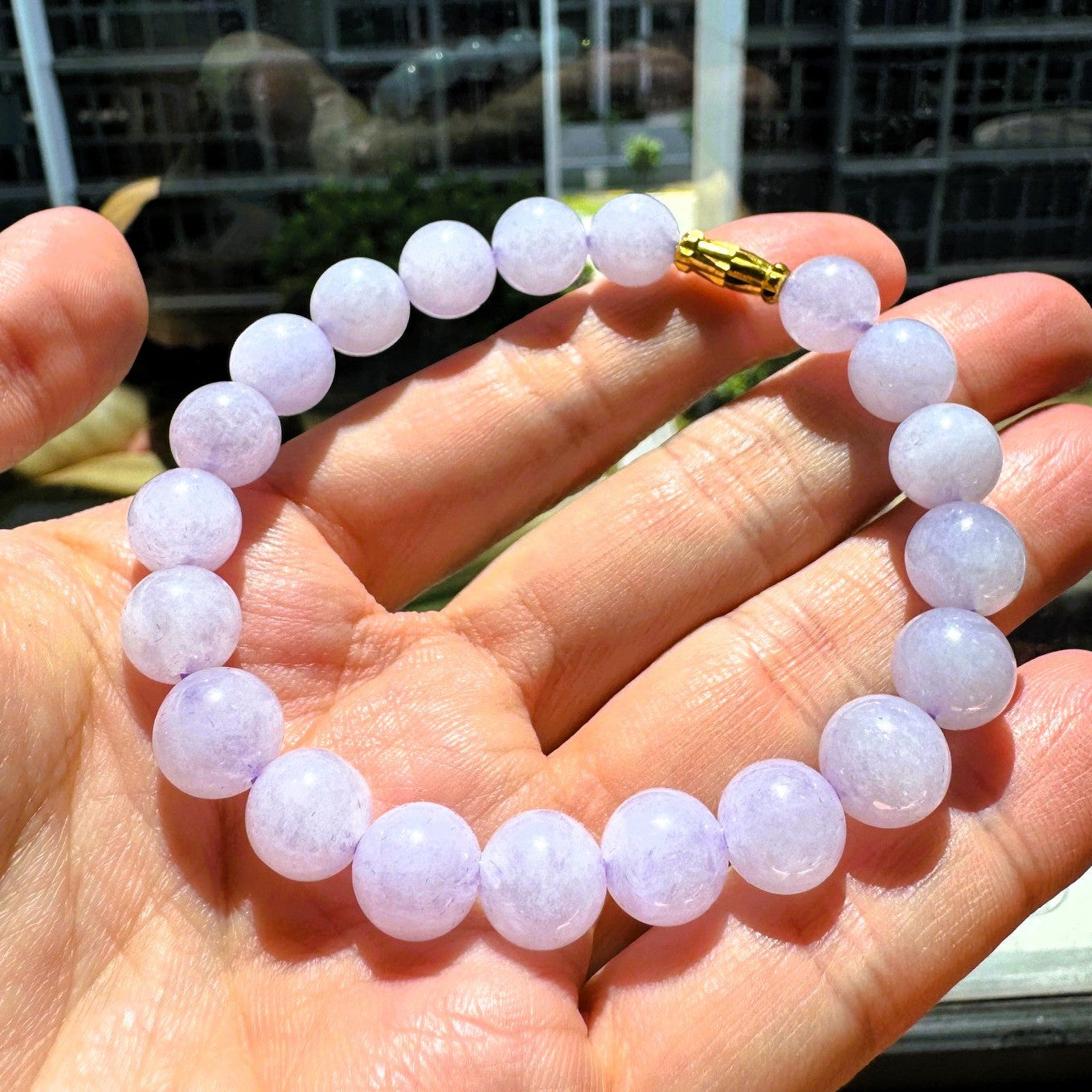 粉紫翡翠手串