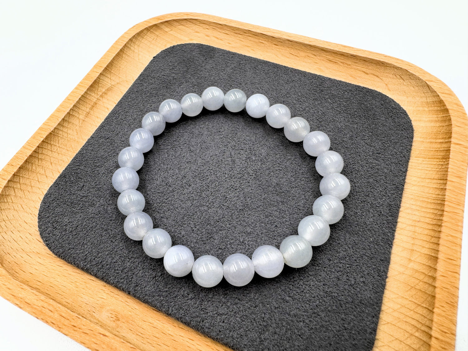 冰浅蓝翡翠手串