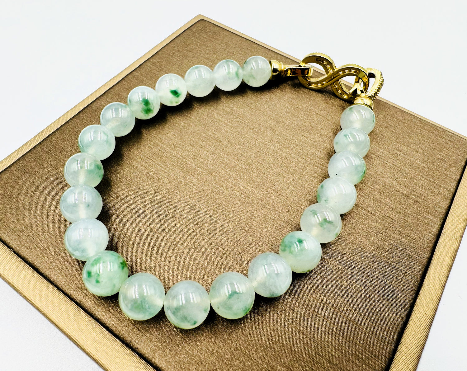 Icy Green Floral Jade Jadeite Bracelet