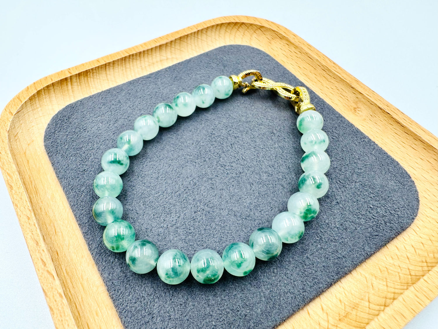 Icy Green Floral Jade Jadeite Bracelet