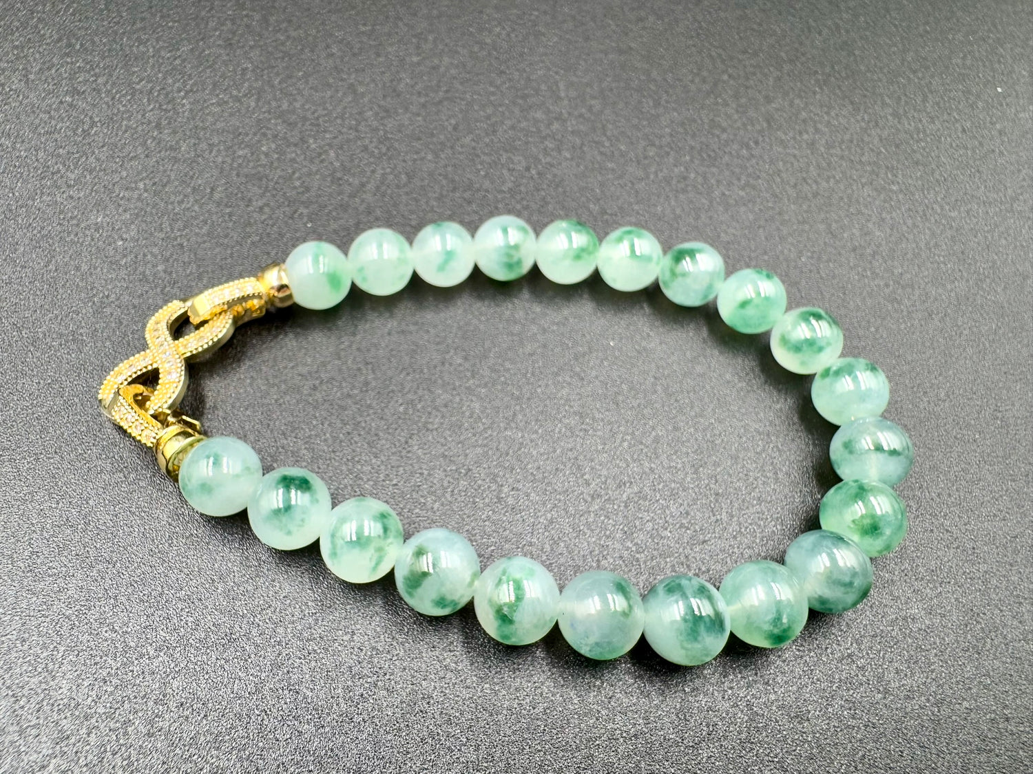 Icy Green Floral Jade Jadeite Bracelet