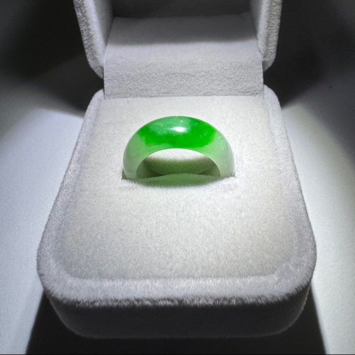 Icy Jade Jadeite Ring White with Green
