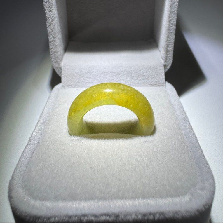 Icy Yellow Jade Jadeite Ring